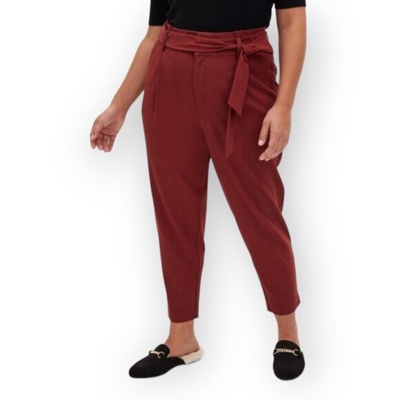 Torrid Redish Brown Self Tie  Tapered Pant - Picture 1 of 12
